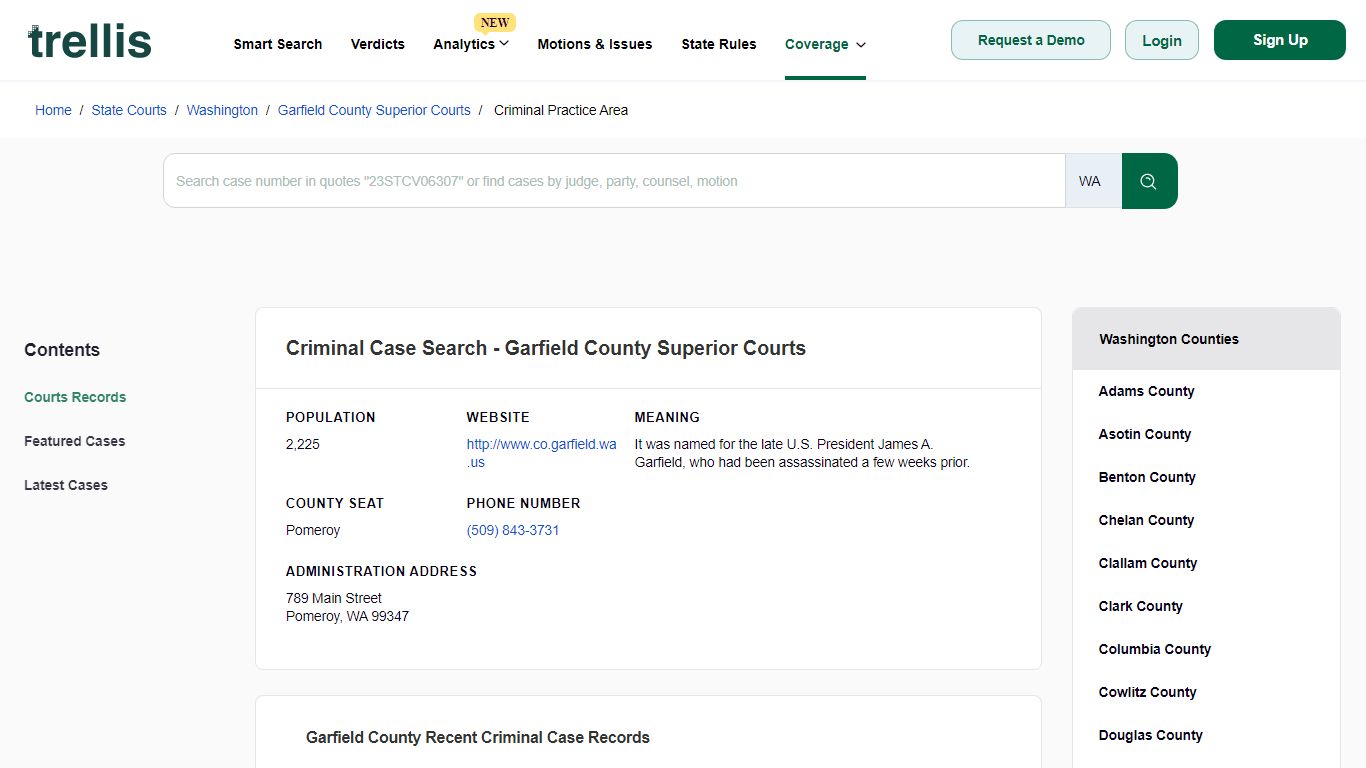 Criminal Case Search - Garfield County Superior Courts